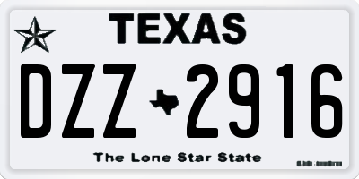 TX license plate DZZ2916