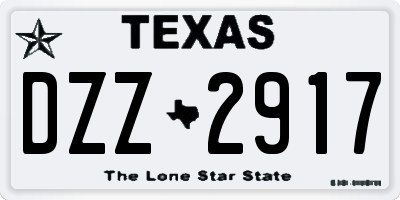 TX license plate DZZ2917