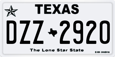 TX license plate DZZ2920