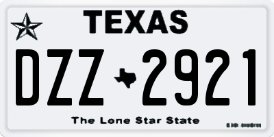 TX license plate DZZ2921