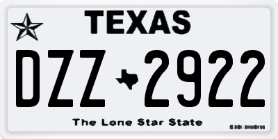 TX license plate DZZ2922