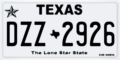 TX license plate DZZ2926