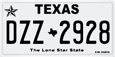 TX license plate DZZ2928
