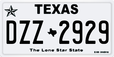 TX license plate DZZ2929