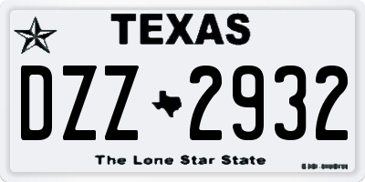 TX license plate DZZ2932