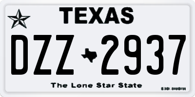 TX license plate DZZ2937