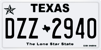 TX license plate DZZ2940