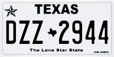 TX license plate DZZ2944