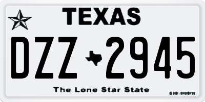 TX license plate DZZ2945