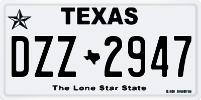 TX license plate DZZ2947