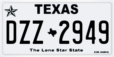 TX license plate DZZ2949