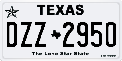 TX license plate DZZ2950