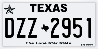 TX license plate DZZ2951