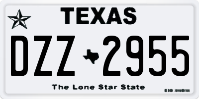 TX license plate DZZ2955