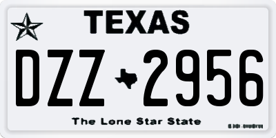 TX license plate DZZ2956