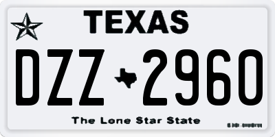 TX license plate DZZ2960