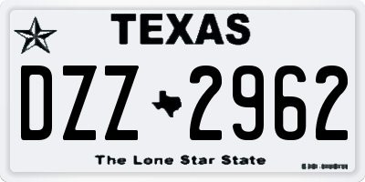 TX license plate DZZ2962