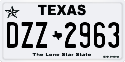 TX license plate DZZ2963