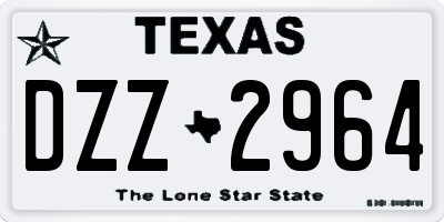 TX license plate DZZ2964