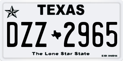 TX license plate DZZ2965