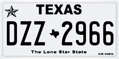 TX license plate DZZ2966