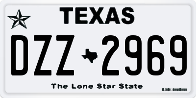 TX license plate DZZ2969