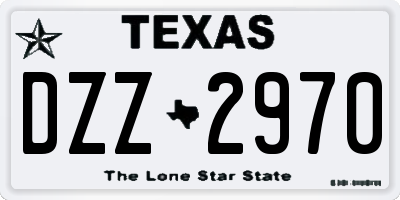 TX license plate DZZ2970