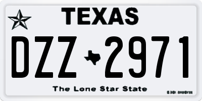 TX license plate DZZ2971