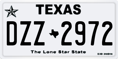 TX license plate DZZ2972