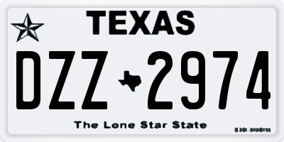 TX license plate DZZ2974