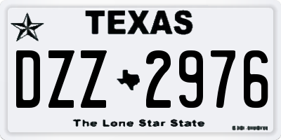 TX license plate DZZ2976