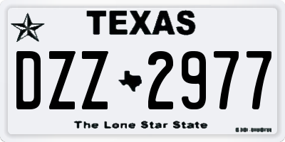 TX license plate DZZ2977
