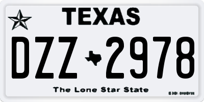 TX license plate DZZ2978