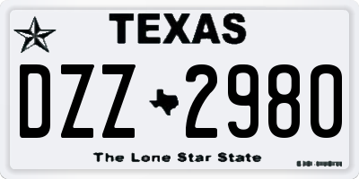 TX license plate DZZ2980