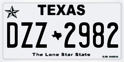 TX license plate DZZ2982