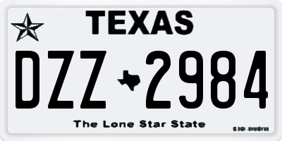 TX license plate DZZ2984