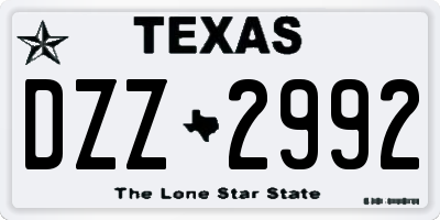 TX license plate DZZ2992