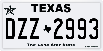 TX license plate DZZ2993