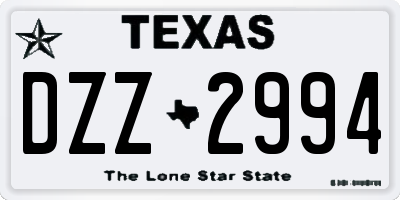 TX license plate DZZ2994