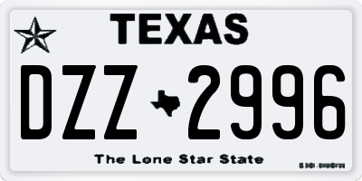 TX license plate DZZ2996