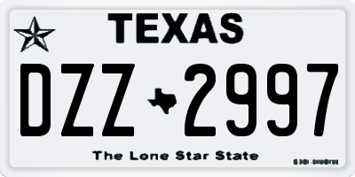 TX license plate DZZ2997