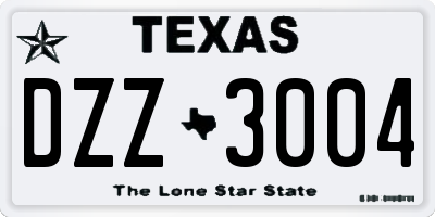 TX license plate DZZ3004