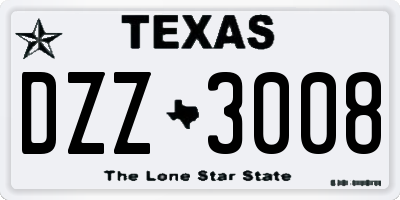 TX license plate DZZ3008