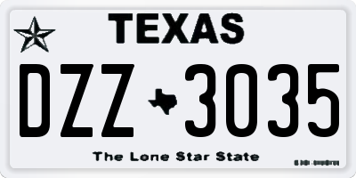 TX license plate DZZ3035