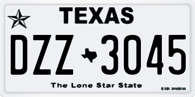 TX license plate DZZ3045