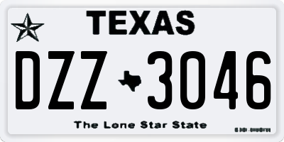 TX license plate DZZ3046