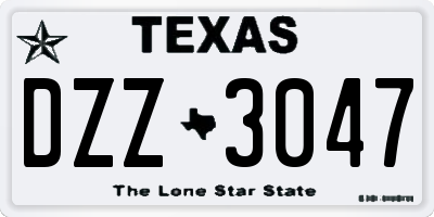TX license plate DZZ3047