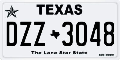 TX license plate DZZ3048