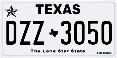 TX license plate DZZ3050
