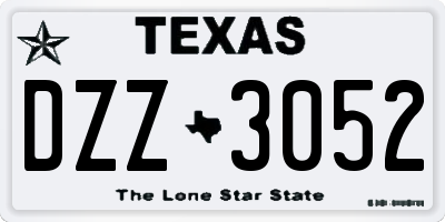 TX license plate DZZ3052